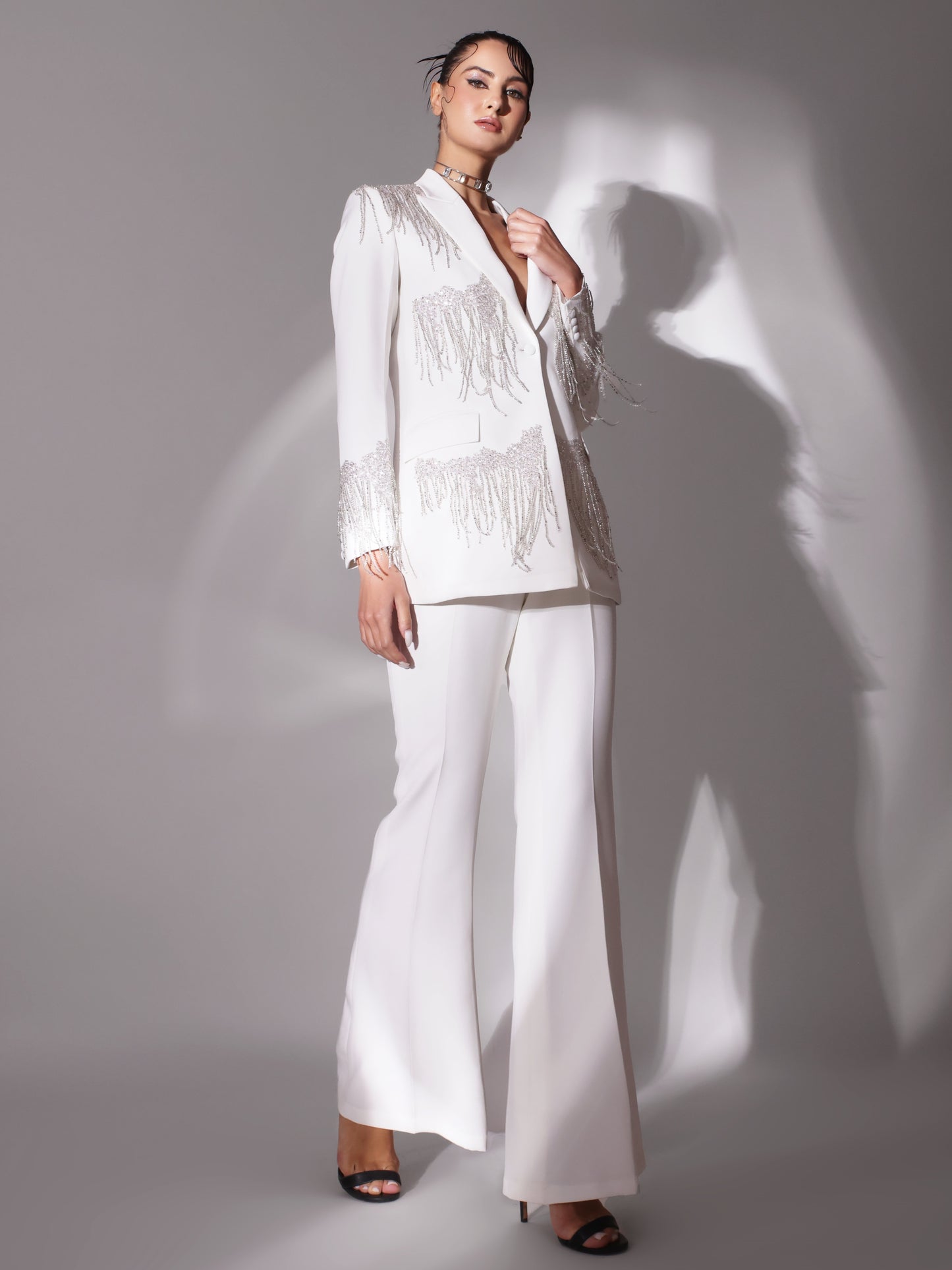 ANGELINA Embellished Blazer & Pants set (2Pc)