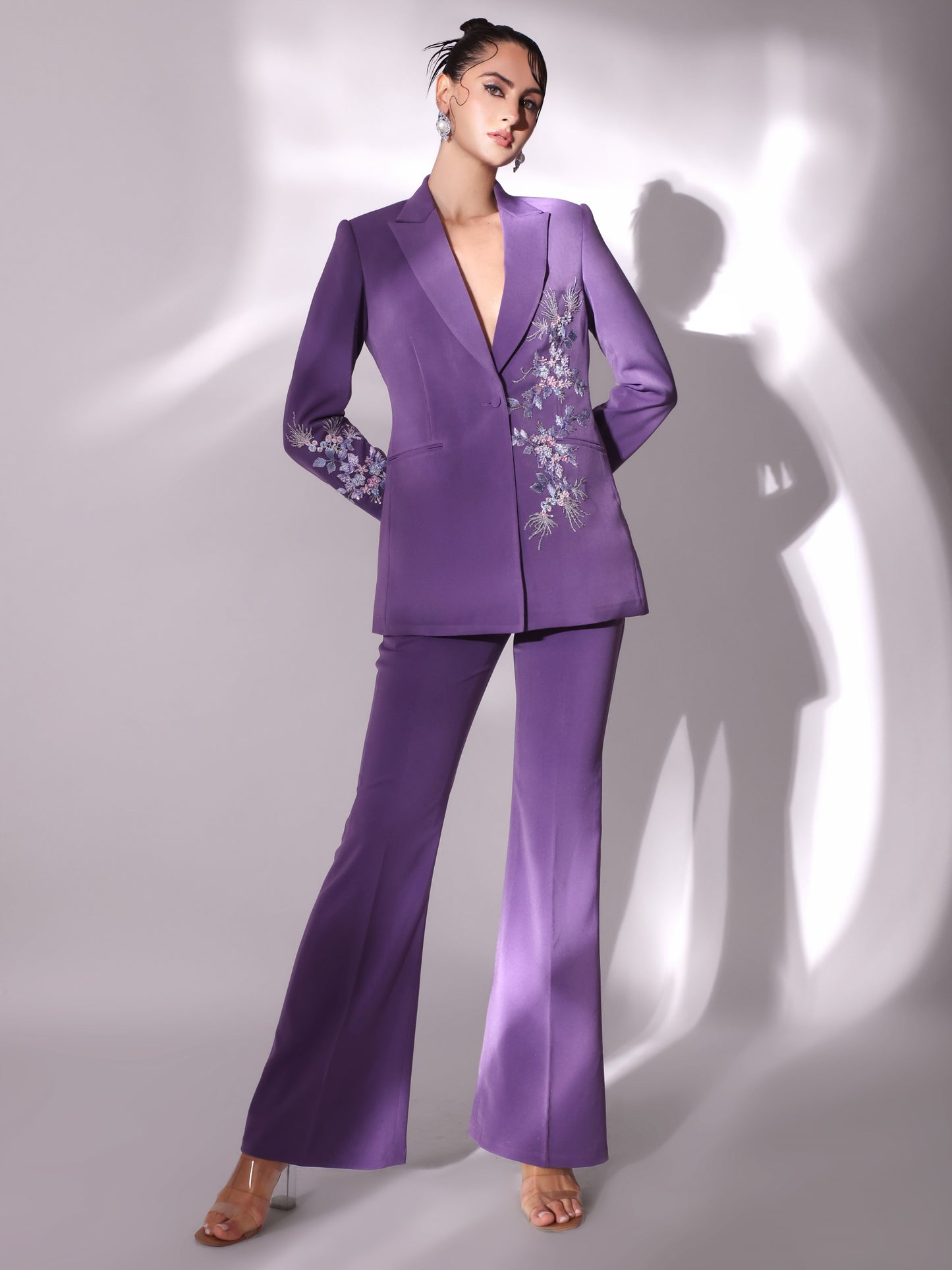 BROOKLYN Embellished Blazer & Pants set (2Pc)