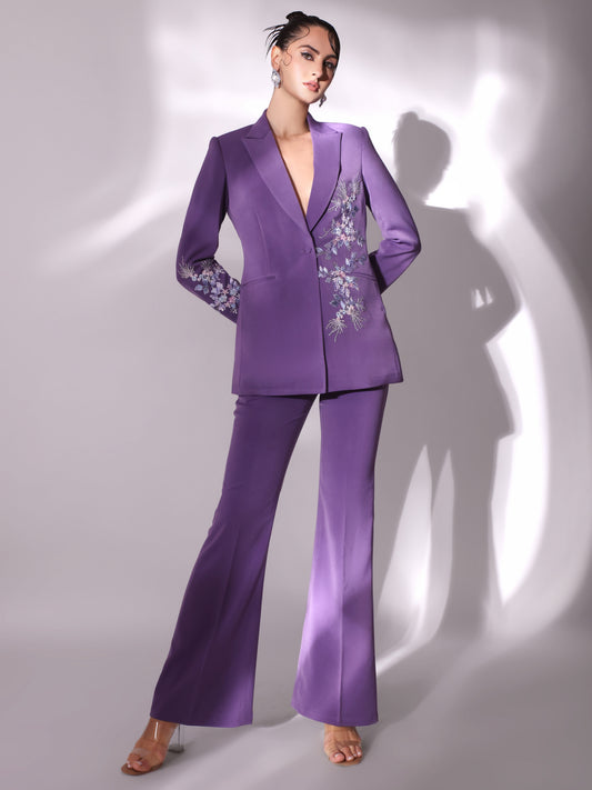 BROOKLYN Embellished Blazer & Pants set (2Pc)