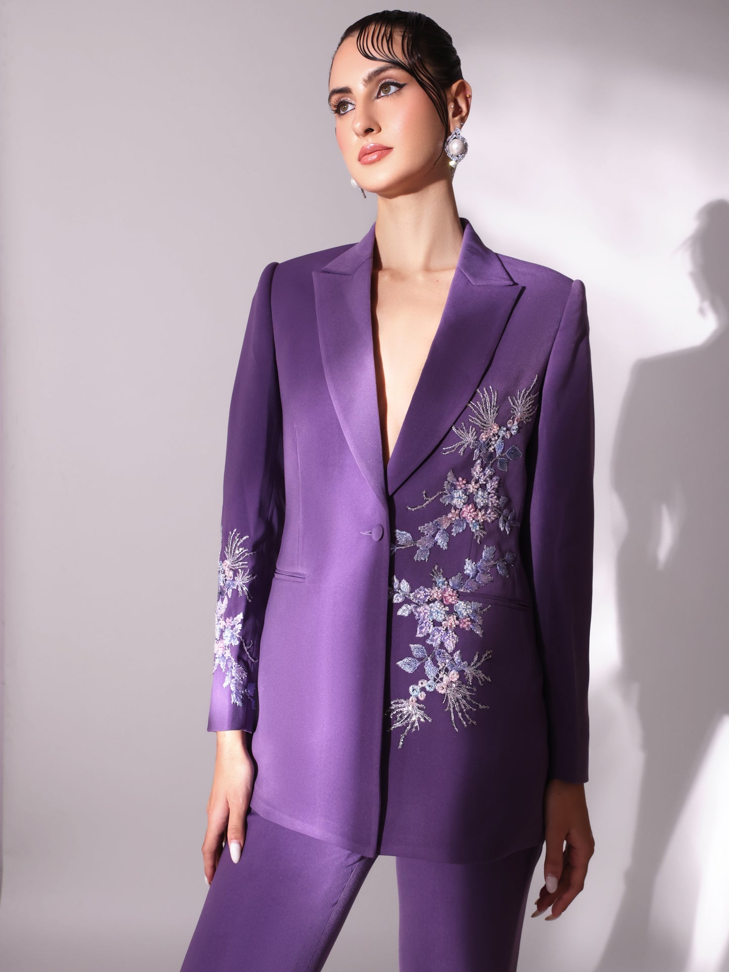 BROOKLYN Embellished Blazer & Pants set (2Pc)