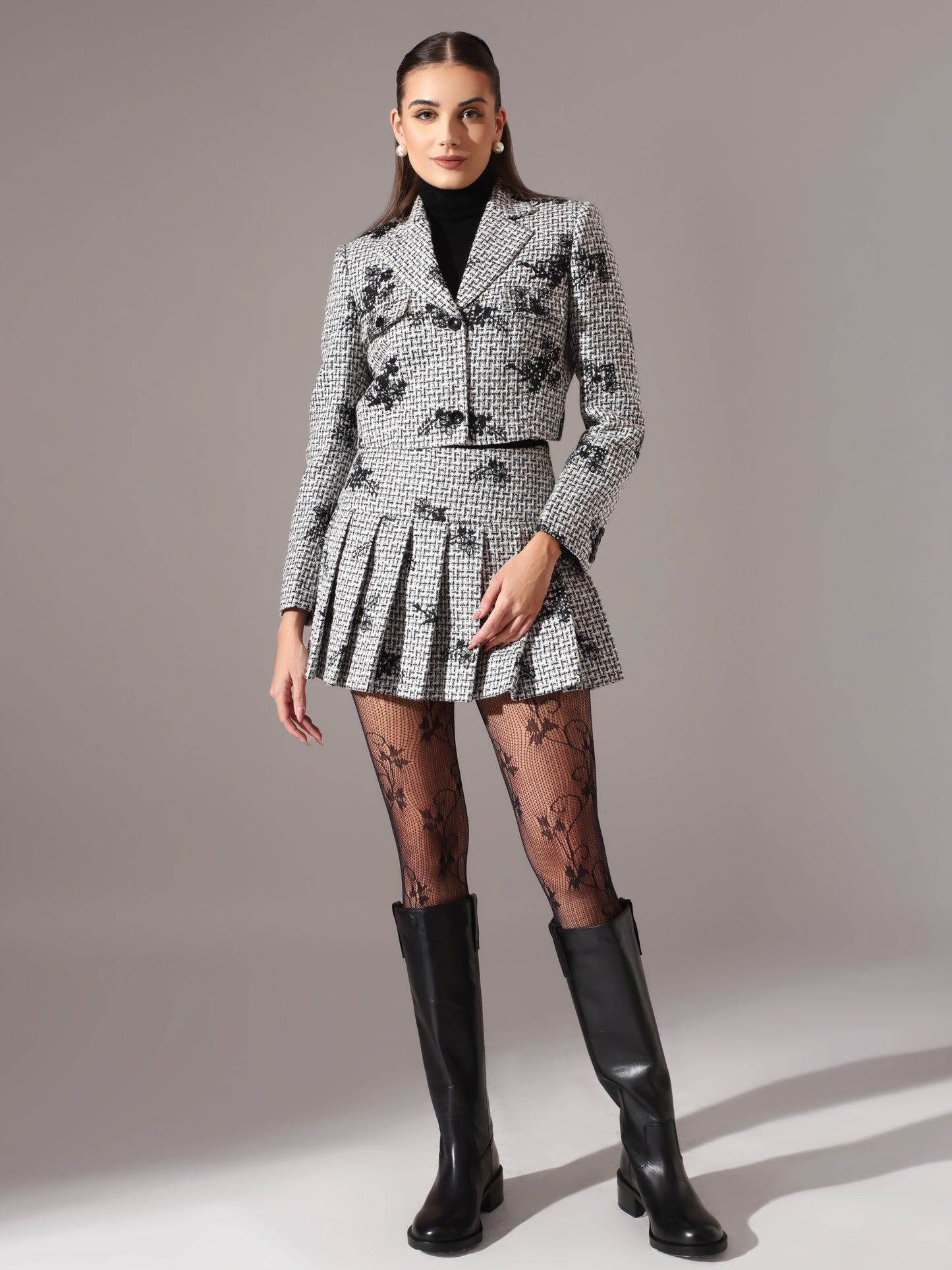 REBECCA Blazer & Pleated Skirt (2Pc)