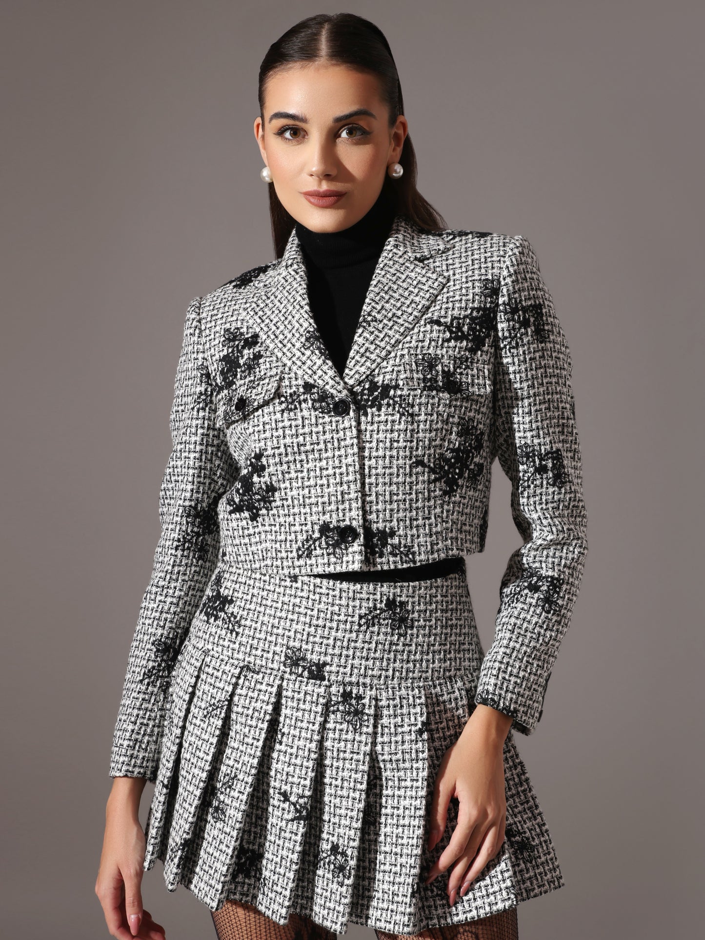 REBECCA Blazer & Pleated Skirt (2Pc)