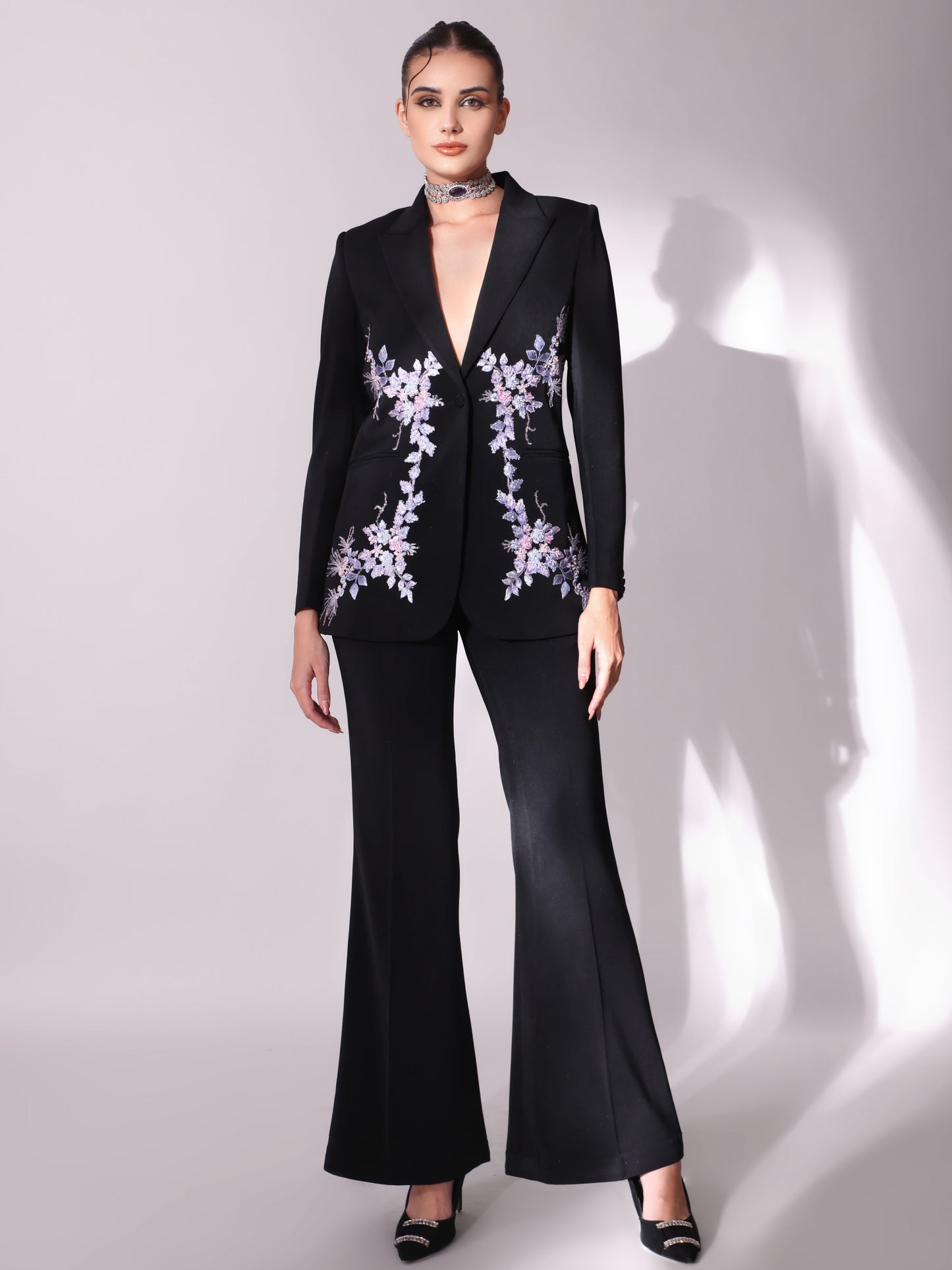 SARAH Embellished Blazer & Pants set (2Pc)